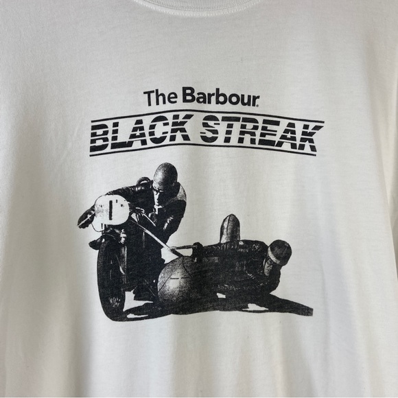 Barbour International T Shirt Black Streak White XL - Picture 2 of 7